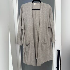 DONNI. Light Gray Open Front Cardigan